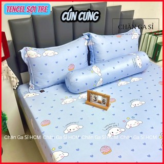💥SIÊU ĐẸP️️💥Bộ Ga Gối Lụa Lyocell Sợi Tre Cún Cưng Thoáng Mát, Mền Chần Bông Mềm Mịn_Chăn ga sỉ HCM