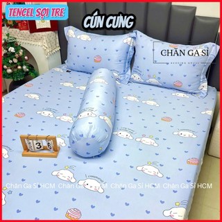 💥SIÊU ĐẸP️️💥Bộ Ga Gối Lụa Lyocell Sợi Tre Cún Cưng Thoáng Mát, Mền Chần Bông Mềm Mịn_Chăn ga sỉ HCM