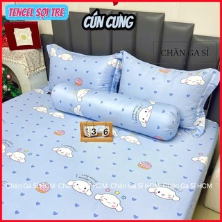💥SIÊU ĐẸP️️💥Bộ Ga Gối Lụa Lyocell Sợi Tre Cún Cưng Thoáng Mát, Mền Chần Bông Mềm Mịn_Chăn ga sỉ HCM