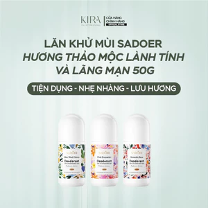 Lăn khử mùi SADOER hương thảo mộc nhẹ dịu, mang nét lãng mạn, giúp dưỡng sáng mịn da và tạo cảm giác khô thoáng 50g