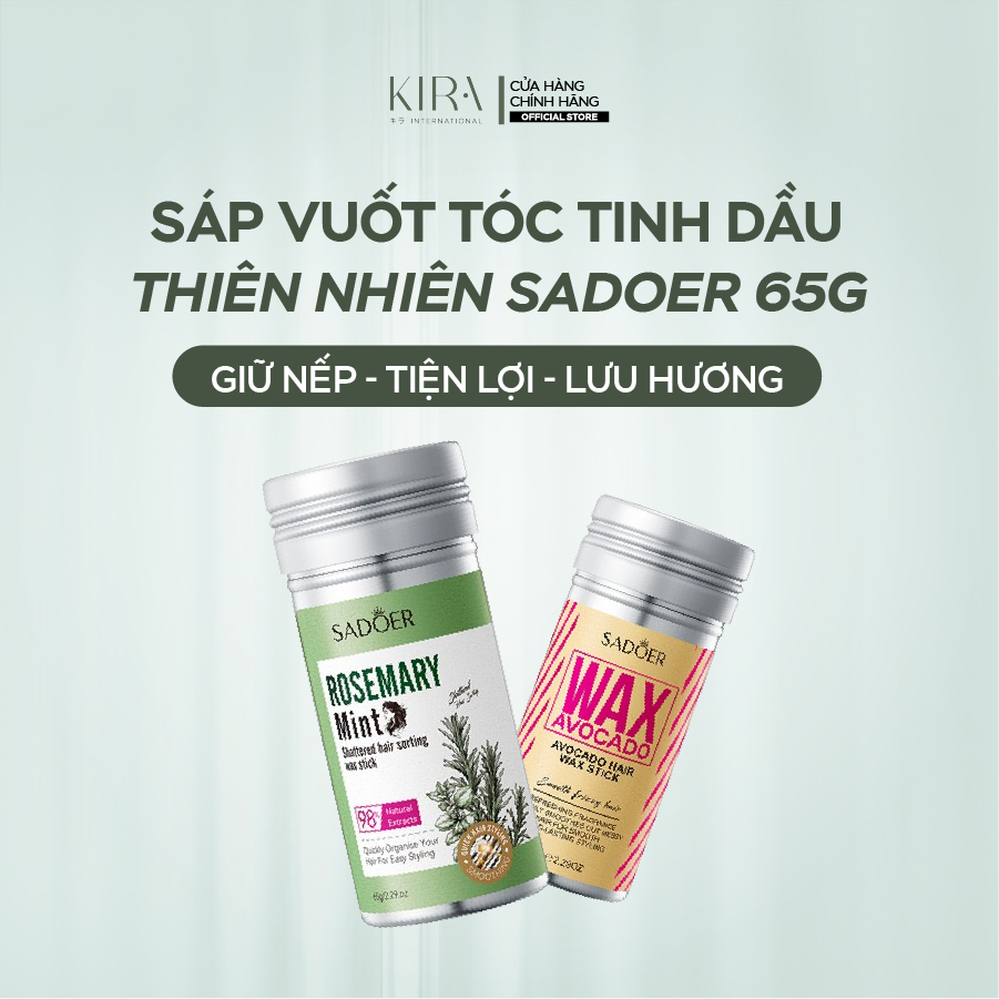 Sáp vuốt tóc tinh dầu thiên nhiên SADOER 65g – giúp tóc vào nếp gọn gàng, dễ tạo kiểu và sử dụng tiện lợi.