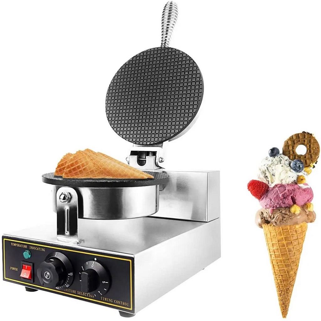 Máy làm bánh ốc quế 1200W điều chỉnh 50 - 250 độ, làm nóng nhanh