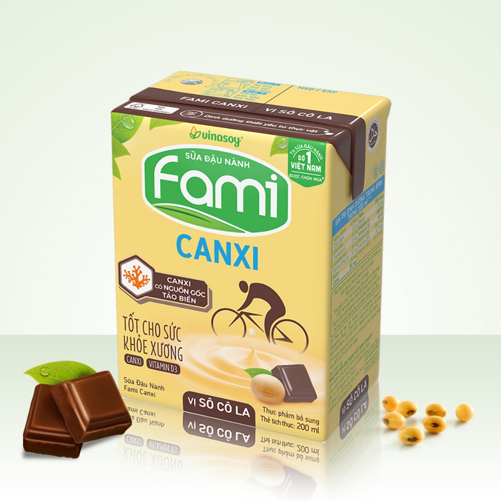 Thùng sữa đậu nành Fami Canxi Vị sô cô la