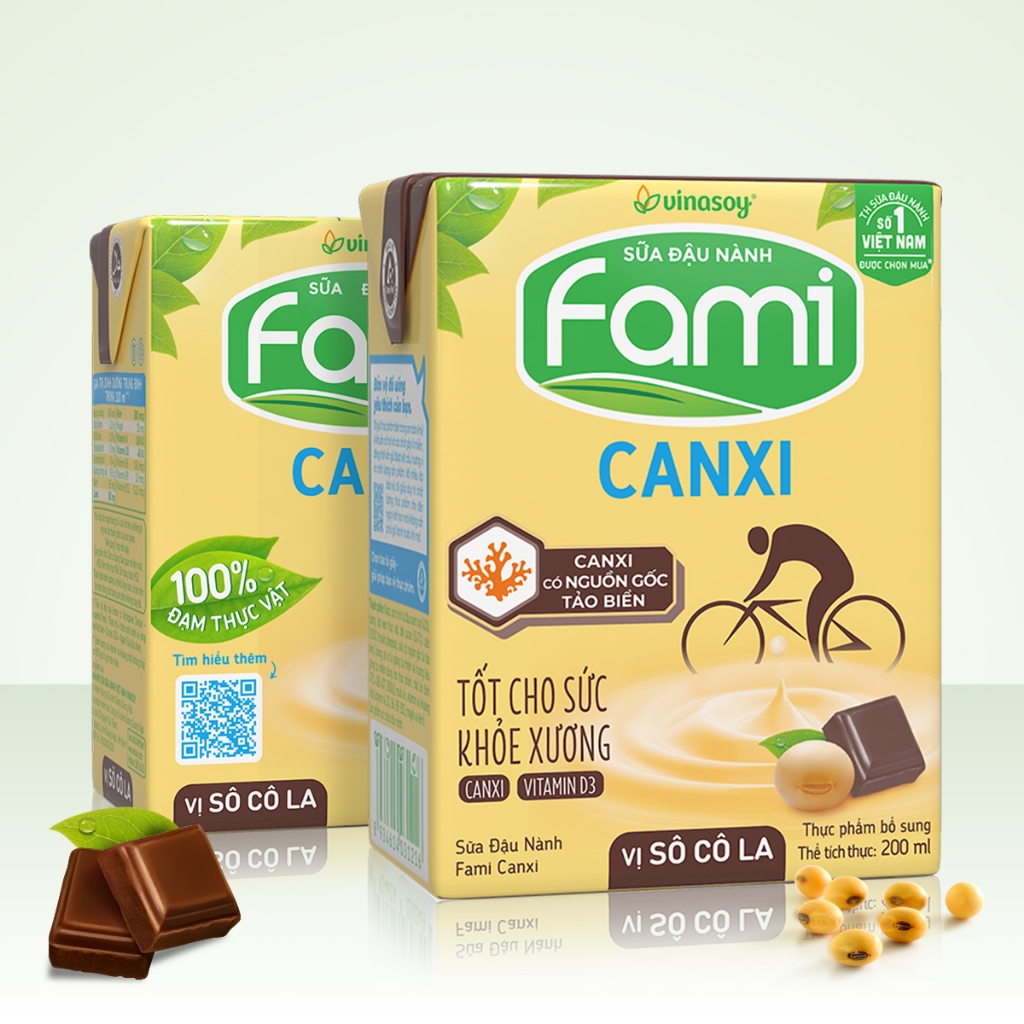 Thùng sữa đậu nành Fami Canxi Vị sô cô la