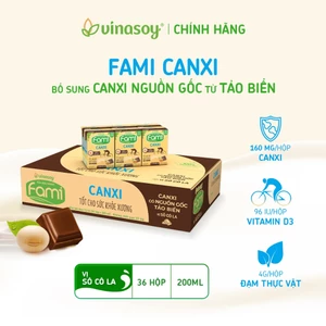 Thùng sữa đậu nành Fami Canxi Vị sô cô la