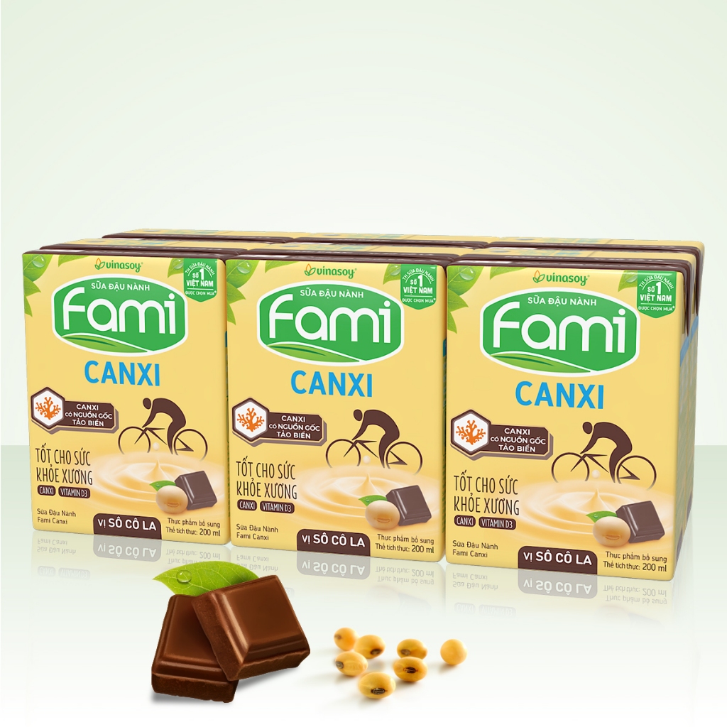 Thùng sữa đậu nành Fami Canxi Vị sô cô la
