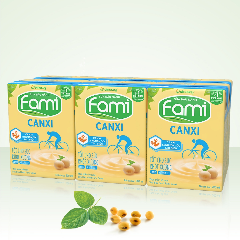Thùng sữa đậu nành Fami Canxi có đường
