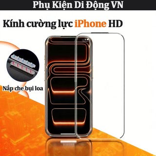 Kính cường lực 9D/10D iPhone, chống vân tay, lọc ánh sáng xanh, cho iPhone 11 12 13 14 15 16 17 Pro Max 17 Air X XS XR