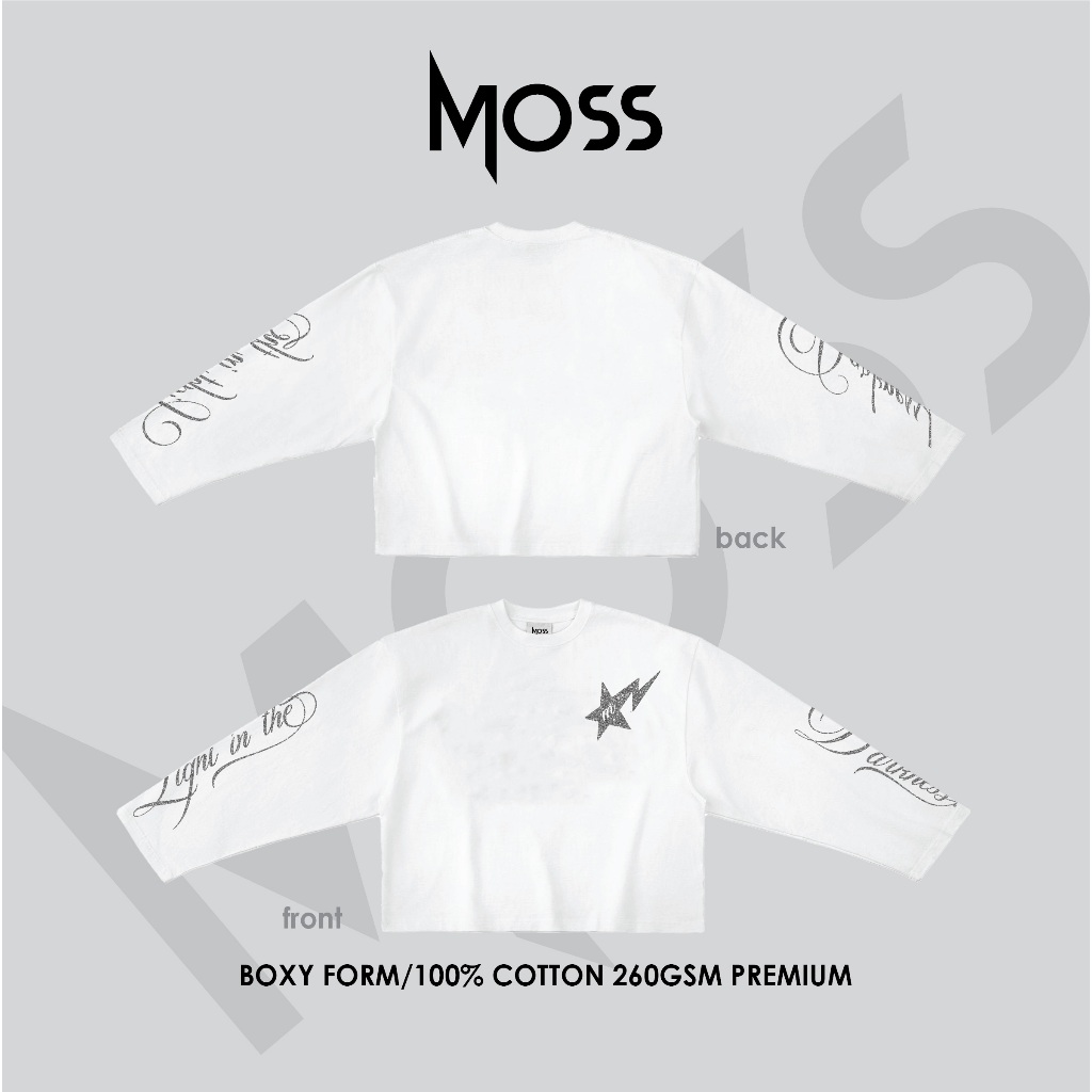 (BEST SELLER) ÁO LONG SLEEVE IN NHŨ "LIGHT IN THE DARK"  (Áo Thun Cổ tròn Tay Dài)  / BOXY  - MOSS.STU - 260GSM