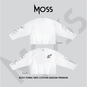 ÁO LONG SLEEVE IN NHŨ "LIGHT IN THE DARK" (Áo Thun Cổ tròn Tay Dài) / BOXY - MOSS.STU - 260GSM