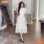 Đầm thiết kế cao cấp BEMINE cổ sơ mi xếp ly ngực dáng chữ A phù hợp đi chơi, đi tiệc-T105