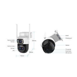 Camera sim 4G dùng năng lượng mặt trời Vstarcam BG622DR phân giải 2K xem 2 màn hình kèm tấm pin đơn