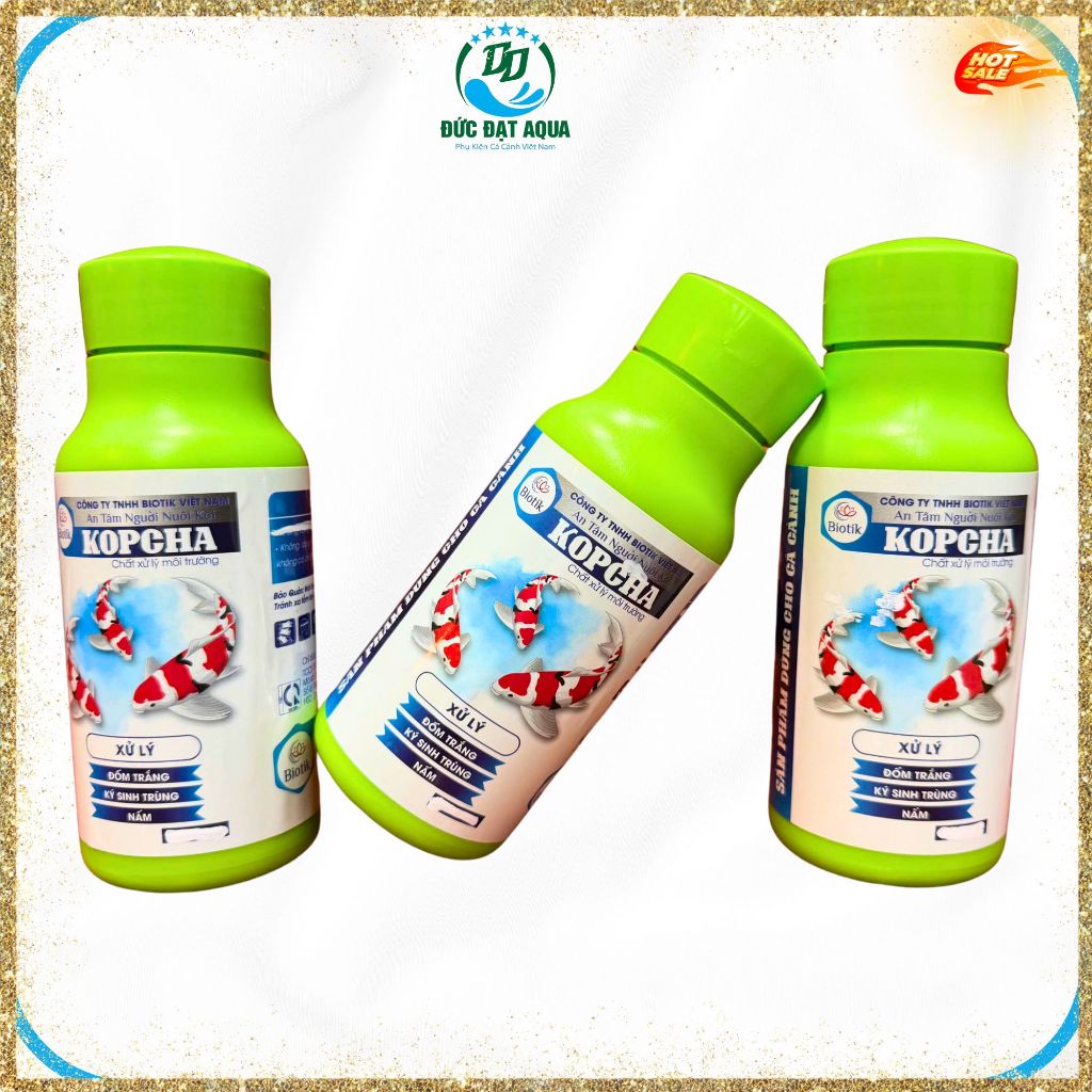 KOPCHA  biotik xử lý , nấm trắng, nấm mang, ký sinh trùng trên cá cảnh 250ml 3