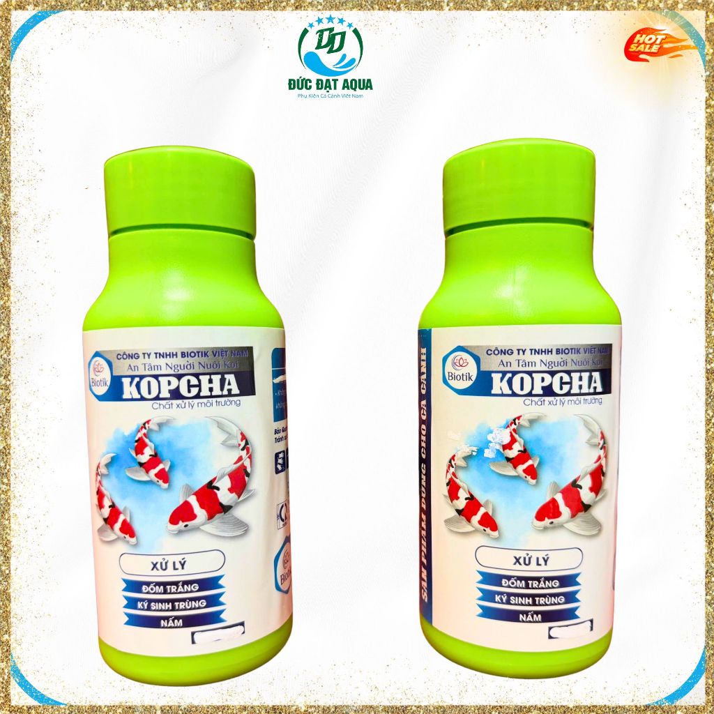 KOPCHA  biotik xử lý , nấm trắng, nấm mang, ký sinh trùng trên cá cảnh 250ml
