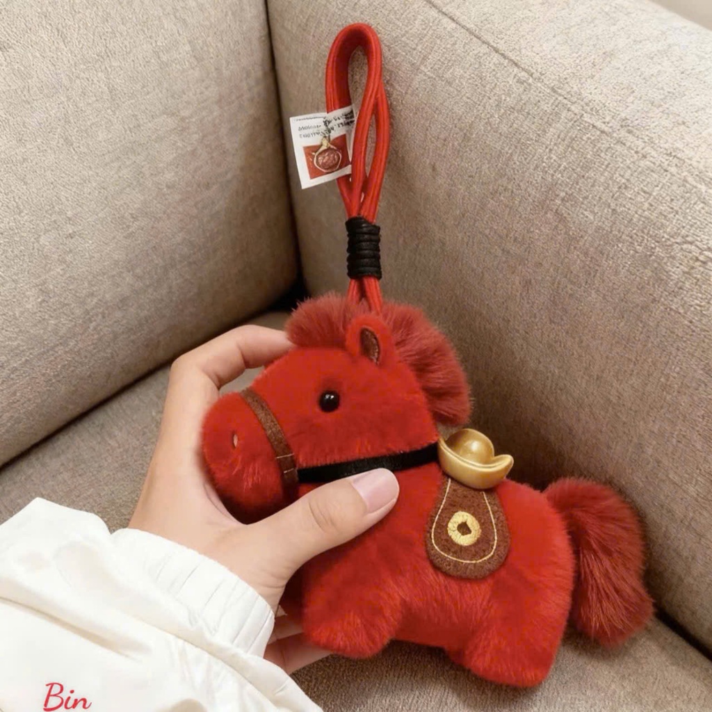 MÓC KHOÁ NGỰA ĐỎ---MAY MẮN ĐÓN TÀI LỘC CẢ NĂM