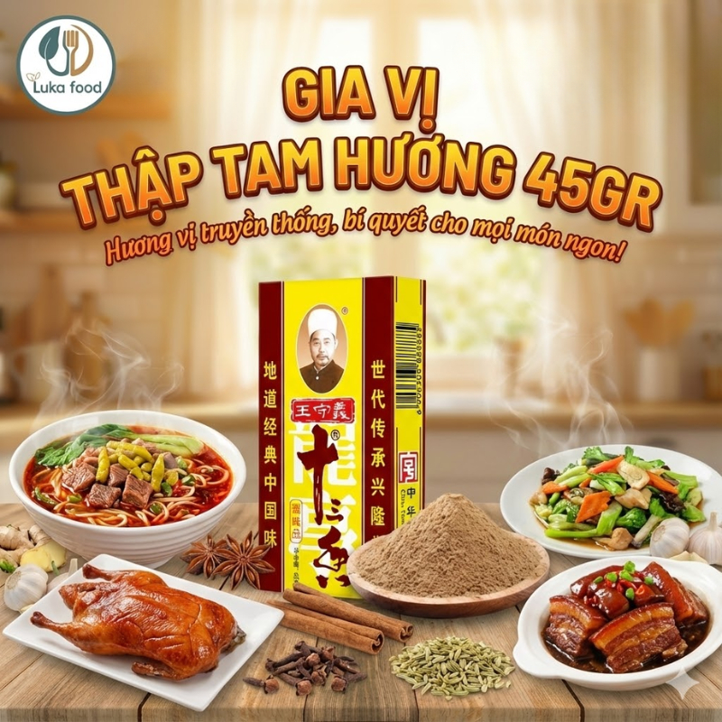Bột Thập Tam Hương Hộp 45g 13 Loại Thảo Mộc - Gia Vị Ướp Thịt Nướng, Vịt Quay, Phá Lấu Chuẩn Vị Trung Hoa Luka Food