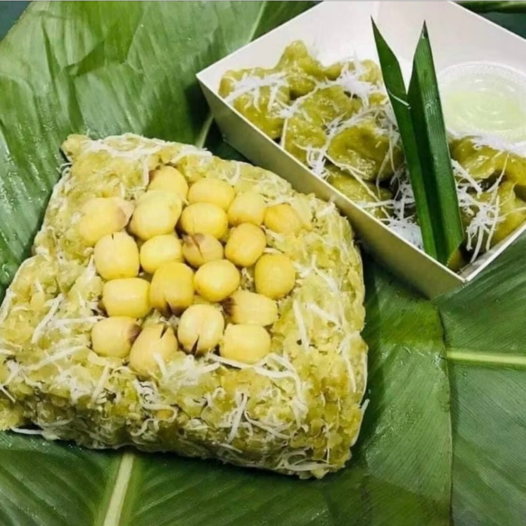 Set làm XÔI CỐM HẠT SEN tại nhà - Cốm Tâm Shop gồm(Cốm khô, Hạt sen khô, Bột cốt dừa,Đường,Dậu xanh)