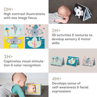 Sách Vải TAF TOYS Hỗ Trợ Tập Lẫy Koala, Đồ Chơi Phát triển Giác Quan Cho Bé Từ  Tummy Time Book