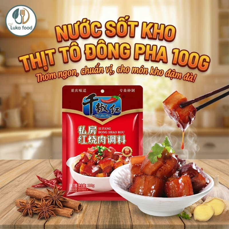 Sốt Ướp Kho Thịt Tô Đông Pha 100g - Gia Vị Kho Tàu, Kho Ba Chỉ Mềm Rục Chuẩn Vị Trung Hoa Luka Food