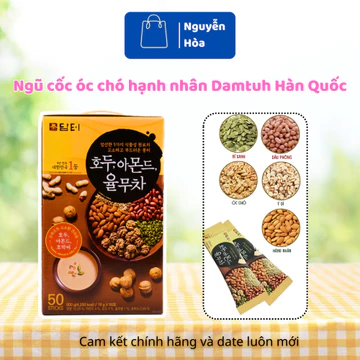 Ngũ Cốc Damtuh Hàn Quốc Óc Chó Hạnh Nhân Ý Dĩ (Hộp 50 Gói) - Bột Ngũ Cốc Dinh Dưỡng Cho Bà Bầu, Người Già, Trẻ Em