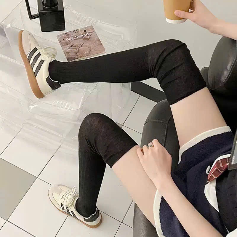 Tất đùi trơn, tất đùi ren và vớ ngắn phối bèo phong cách tiểu thư Hàn Quốc chống tụt, kháng khuẩn NTshoes