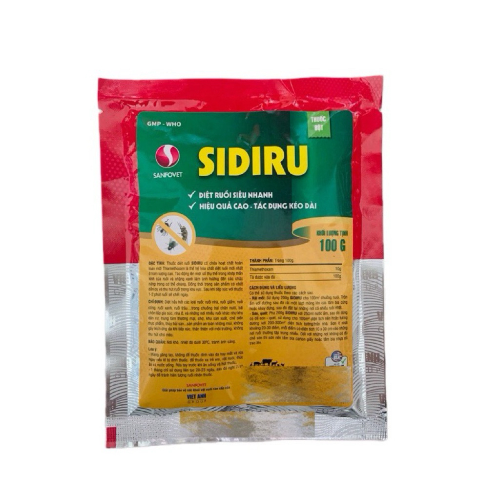 Bột Rắc Sidiru 100g Hỗ Trợ Giảm Ruồi, Khử Mùi Hôi, Làm Sạch Chuồng Trại Chăn Nuôi