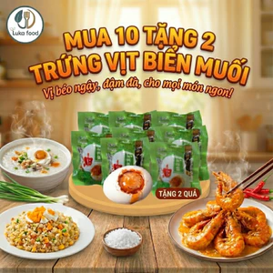 Combo 10+2 Trứng Vịt Biển Muối Tươm Dầu Bắc Hải Size To 60g - Béo Ngậy, Nội Địa Trung Lòng Đỏ Chảy Dầu Luka Food