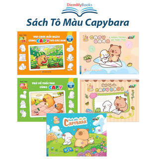 Sách Tô màu Capybara Vui Chơi Mỗi Ngày, Capy Và Những Ngời Bạn Trở về tuổi thơ cùng Capy dành cho trẻ em và Người Lớn