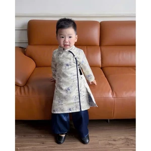 Sẵn Ship - Hỏa tốc - Tặng kèm ngọc bội , Bộ áo dài Thanh Mã Tết 2026 cho bé trai bé gái 6-19kg đẹp chuẩn Việt cho bé