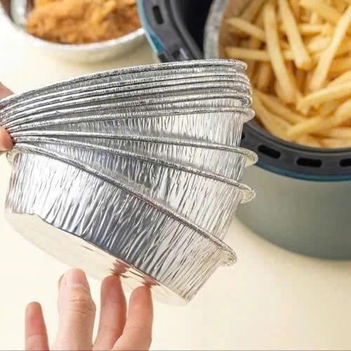 Combo 100 khay size 22cm (nồi 5L - 12L) lót nồi chiên không dầu, lò nướng, đĩa nhôm đựng thức ăn đa năng