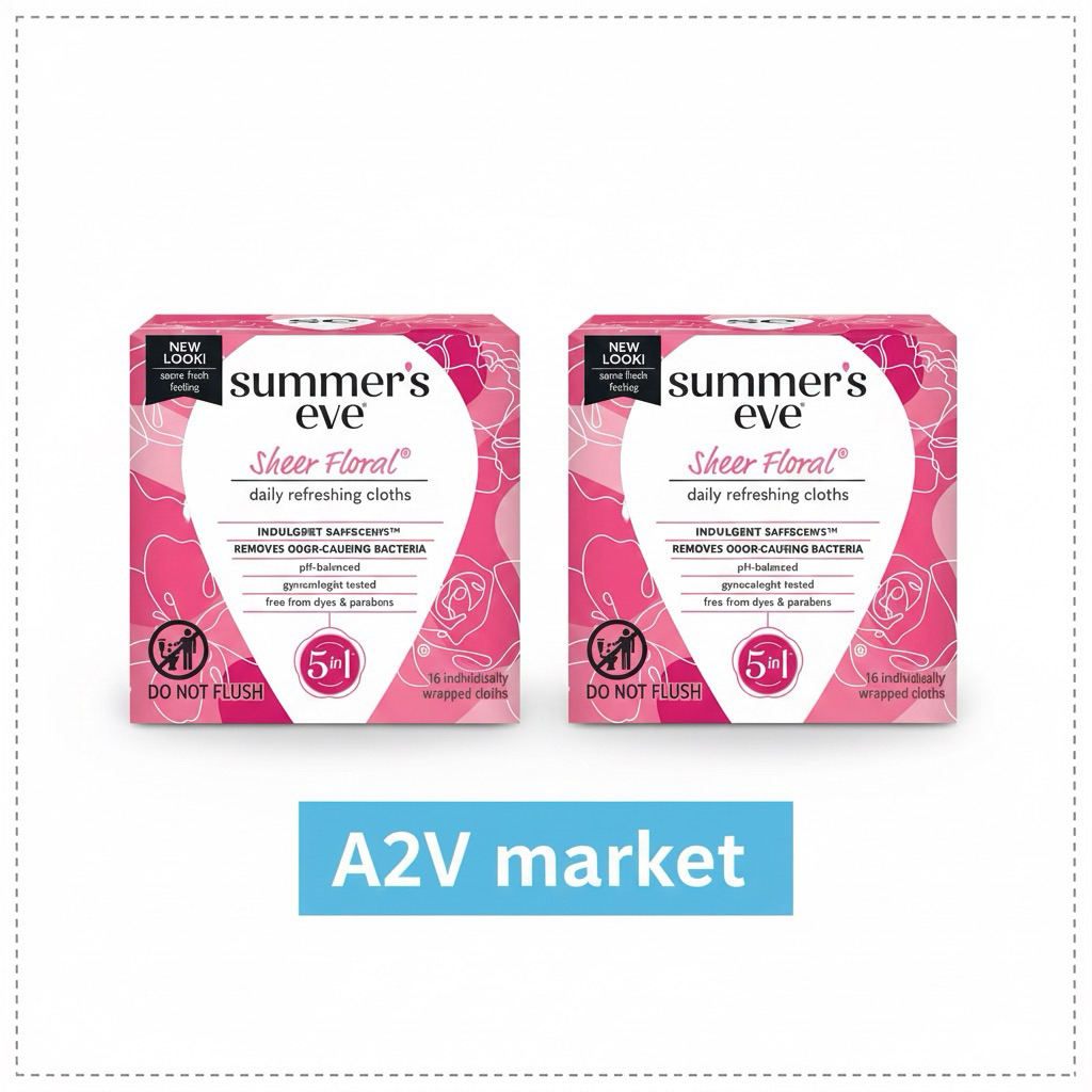 [CHÍNH HÃNG BAY AIR MỸ] KHĂN GIẤY ƯỚT VỆ SINH PHỤ KHOA SUMMER'S EVE SHEER FLORAL [MỸ]
