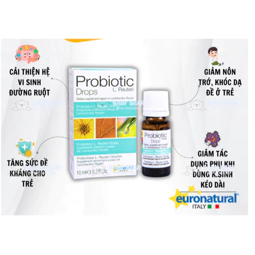 Probiotic L.Reureti Drops(10ml)-Men vi sinh Hỗ trợ bổ sung lợi khuẩn,cải thiện hệ vi sinh đg ruột >GÀ NHÍT SHOP!!