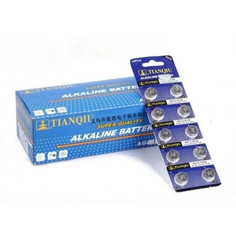 COMBO 5 VỈ 50 VIÊN PIN ALKALINE AG13 (LR44 / A76 / SR44 / CA18) TIANQUI. PIN ĐỒNG HỒ VÀ THIẾT BỊ ĐIỆN TỬ