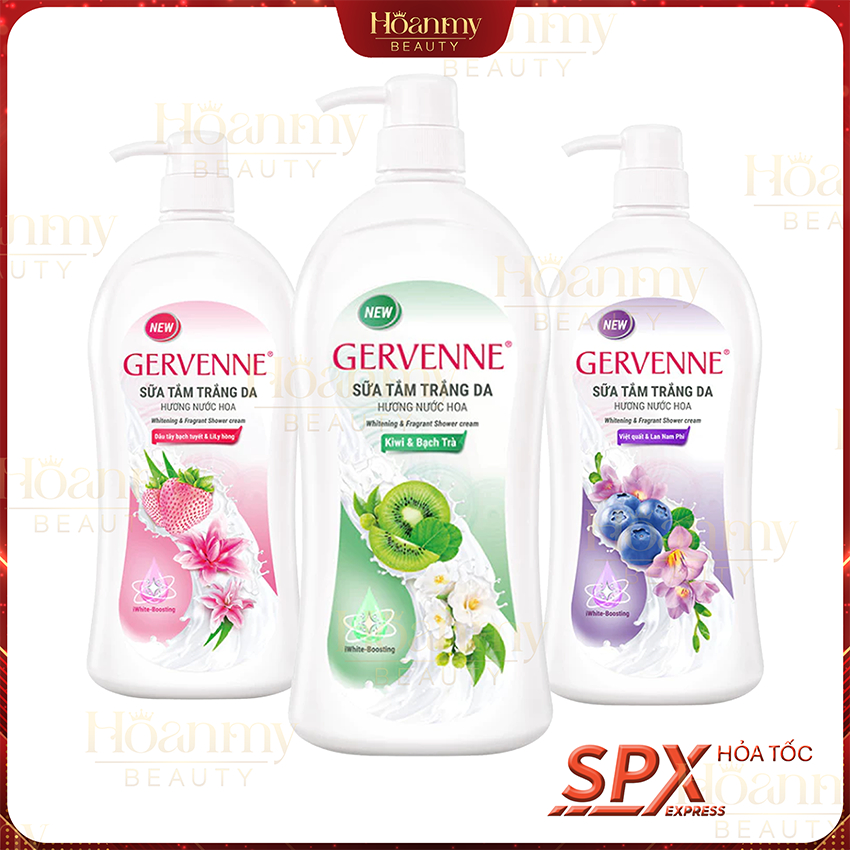 Sữa tắm trắng da hương nước hoa Gervenne 900G/chai (3 mùi)