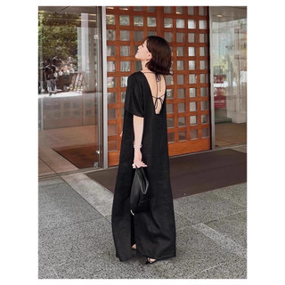 Sam Dress /By Cor/ Đầm Linen tay ngắn 2 lớp hở lưng