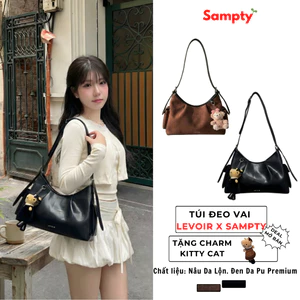 Túi Đeo Vai Da Sampty Có Túi Phụ Bên Hông – Dáng Hộp Gọn, Phong Cách Cá Tính, Vintage