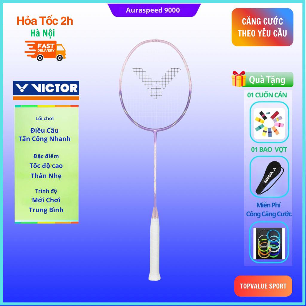 【Free Căng Cước + Tặng 3 phụ kiện】 Vợt cầu lông Victor Auraspeed 9000 ...