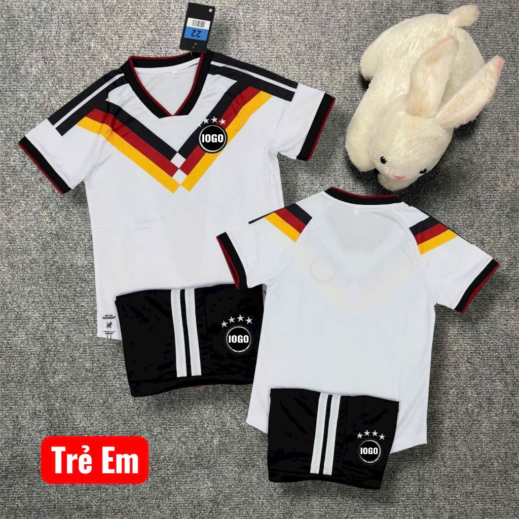 ✅[Free Ship]✅Bộ Quần Áo Bóng Đá Trẻ Em Đội Tuyển Đức Word Cup 2026- Vải Mè Cao Cấp Chất Mát, Vải Lỗ Thoáng Khí