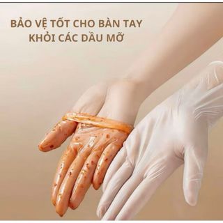 Homee.cok Túi 100 Găng Tay Vinyl Dùng 1 Lần Làm Bếp Vệ Sinh Thực Phẩm, Đánh Mỡ Bụng, Giảm Béo Spa