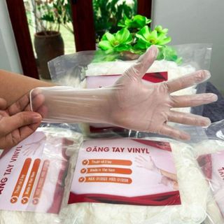 Homee.cok Túi 100 Găng Tay Vinyl Dùng 1 Lần Làm Bếp Vệ Sinh Thực Phẩm, Đánh Mỡ Bụng, Giảm Béo Spa