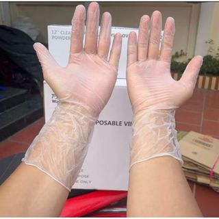 Homee.cok Túi 100 Găng Tay Vinyl Dùng 1 Lần Làm Bếp Vệ Sinh Thực Phẩm, Đánh Mỡ Bụng, Giảm Béo Spa