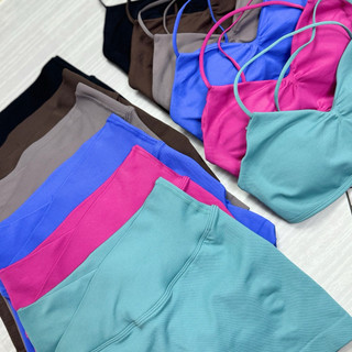 Quần short tập gym nữ cạp chéo nâng mông - Quần đùi thể thao dệt kim co giãn hack dáng (viqn)