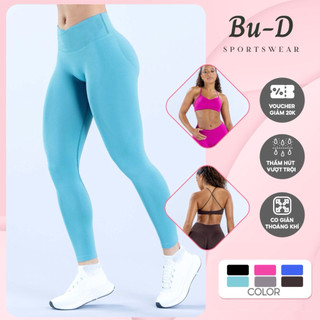 Quần legging tập gym nữ cạp chéo nâng mông - Quần dài thể thao dệt kim co giãn hack dáng (viqd)