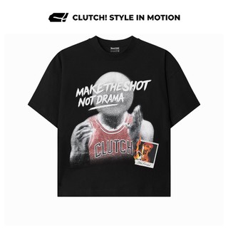 Áo thun boxy nam nữ CLUTCH! Make The Shot Not Drama Tee, áo phông cotton form rộng in hình thể thao