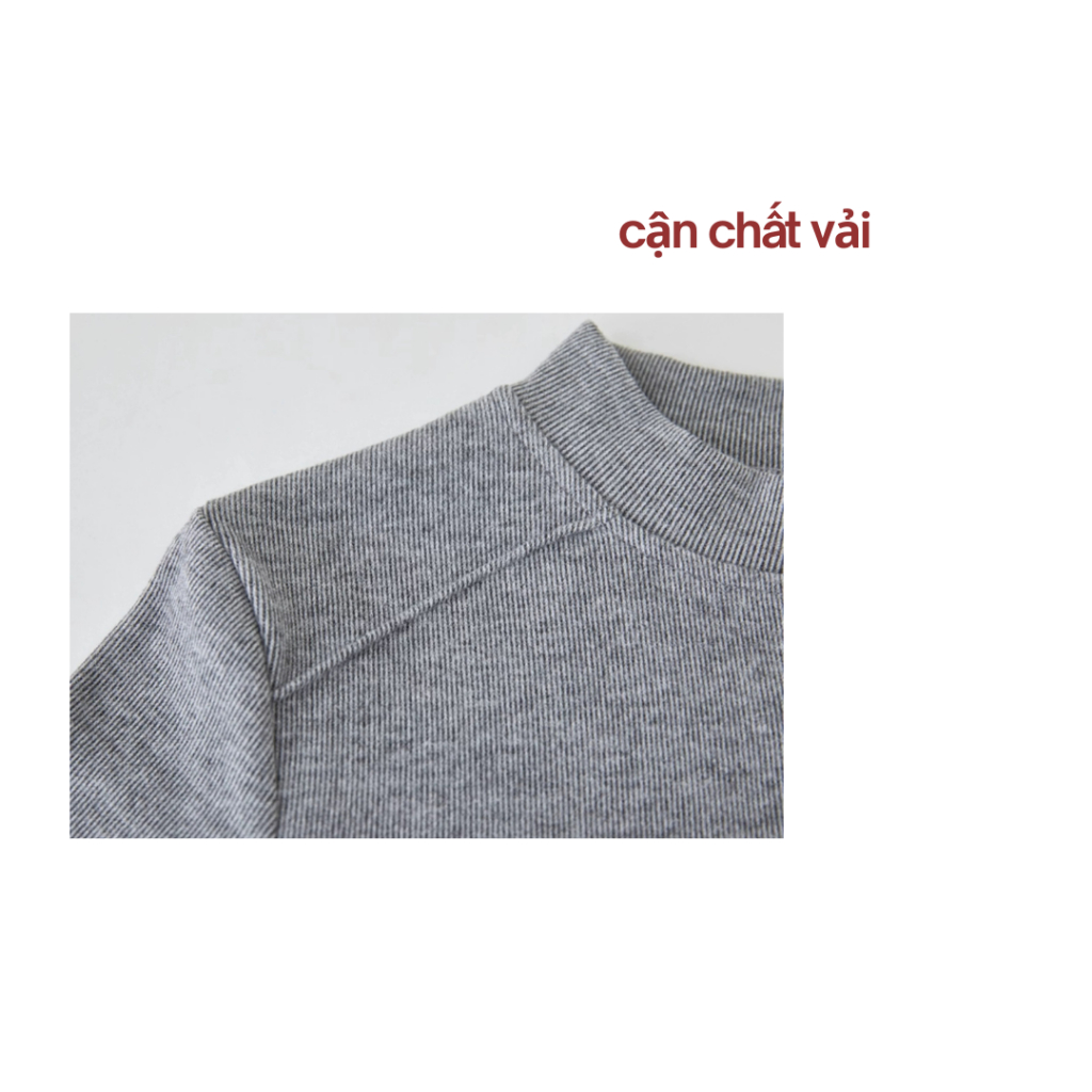 Áo Giữ Nhiệt Len Lông Thỏ Vạt Bầu JUSTDUN PQ7 - Ảo Dài Tay Ôm Body Giữ Nhiệt Cổ Cao 3cm