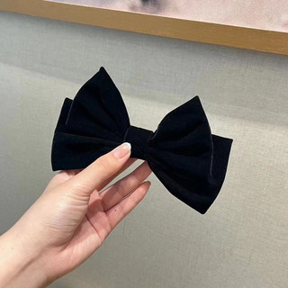 kẹp tóc nơ nhung bản to công chúa đen huyền bí