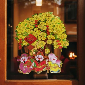 Chậu mai , đào giấy ép kim ( tặng băng keo)