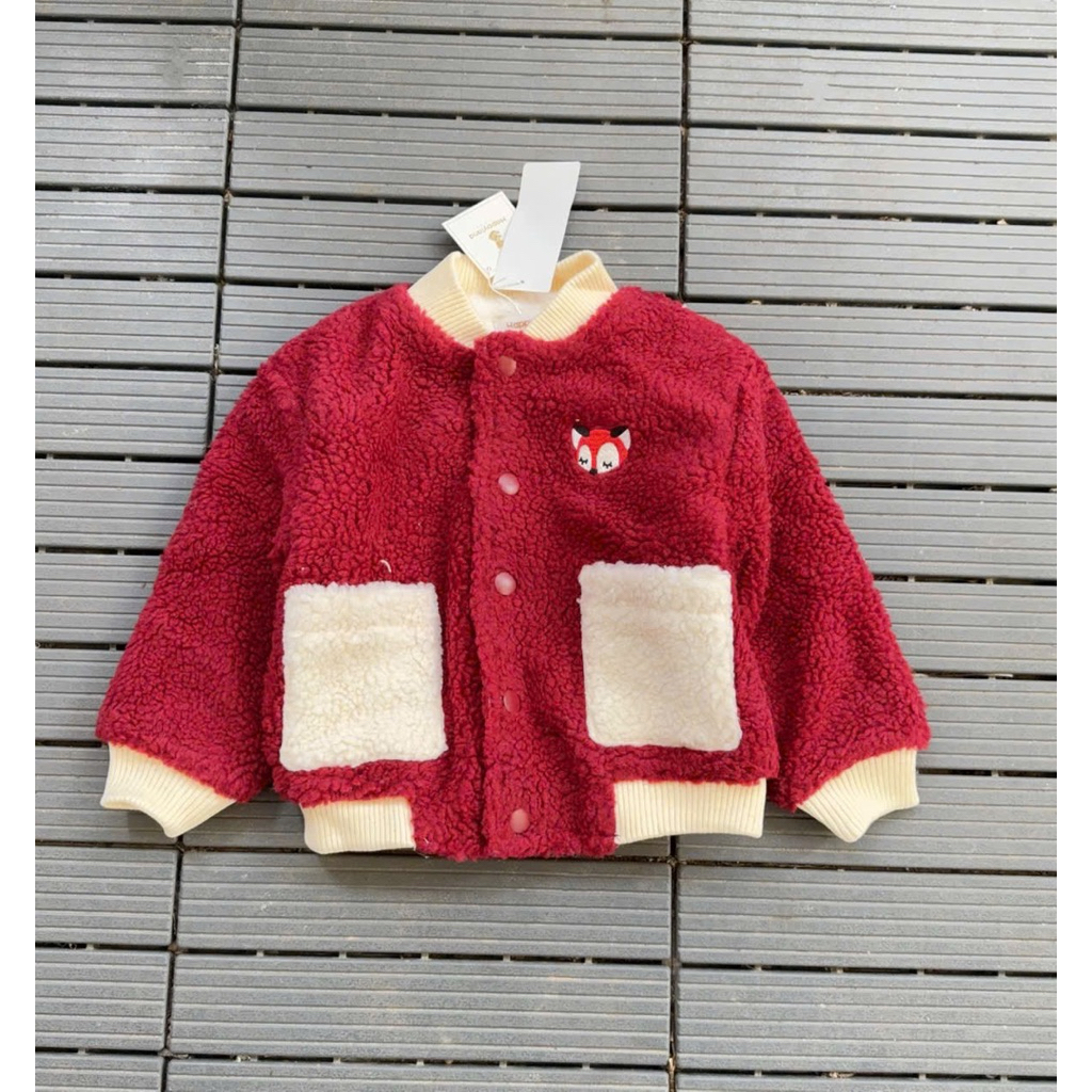 [SUPER SALE - TAG 1,3Tr ] Áo bomber unisex bé trai bé gái xuất dư lông cừu Happyland Keinnnier C6022