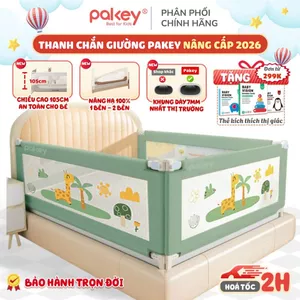 Thanh Chắn Giường VIP Nâng Hạ 1 & 2 Bên Siêu Dày - Thanh Chặn Giường Cho Bé Chính Hãng Pakey - Bảo Hành Trọn Đời