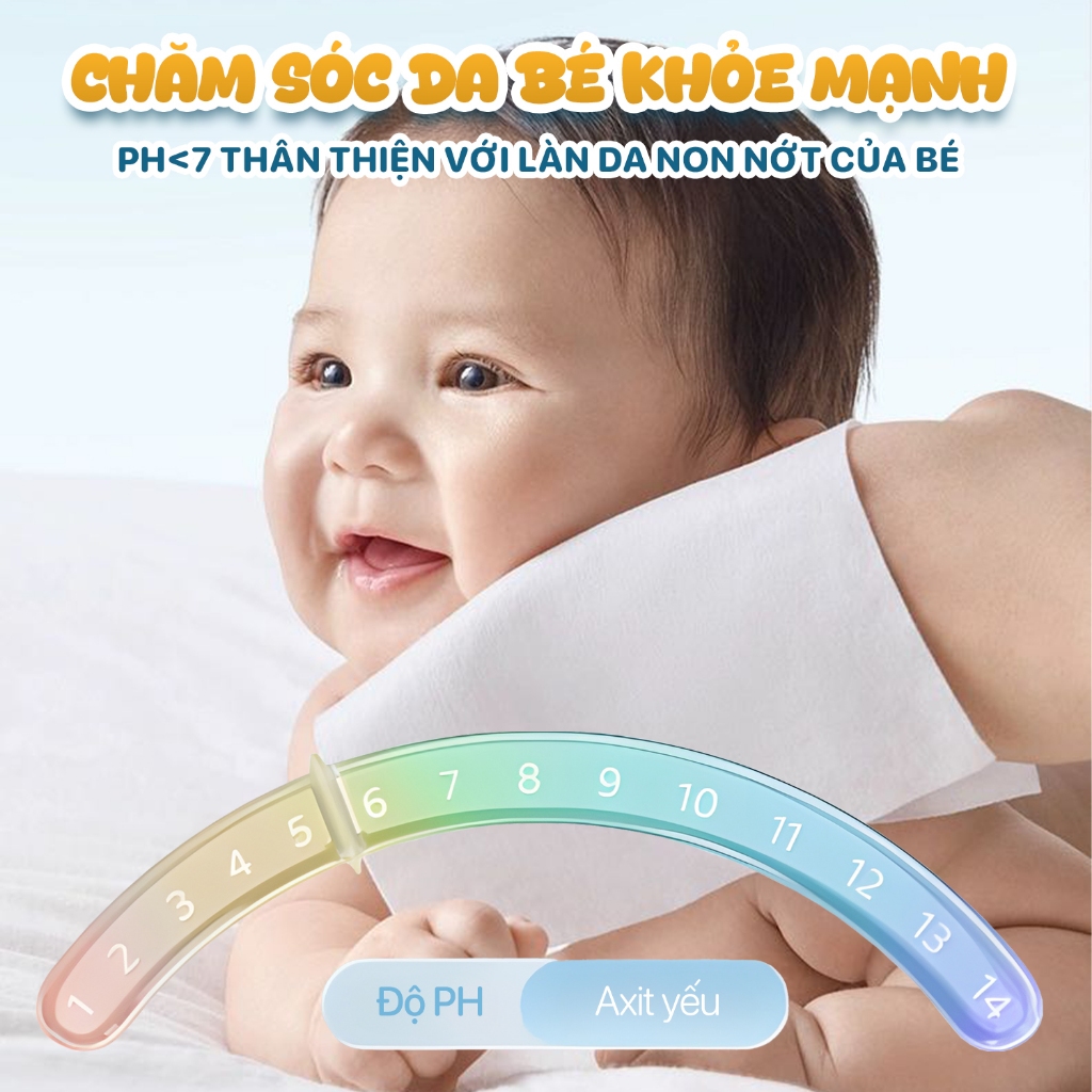 Thùng 10 gói khăn ướt vitamin E TopGiaKids cho em bé, không cồn, không parabens, không mùi cao cấp